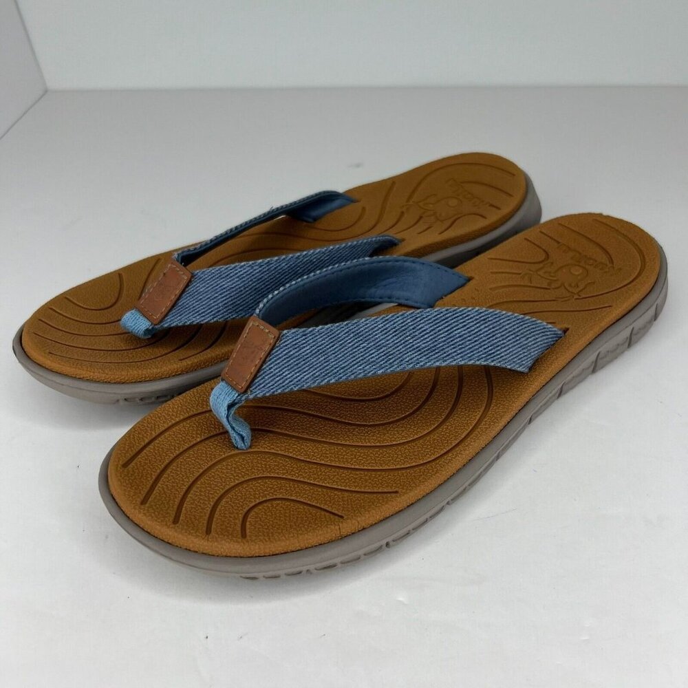 Kuailu Mens Brown Yoga Mat Leather Thong Arch Support Size 42 Thong Flip Flops